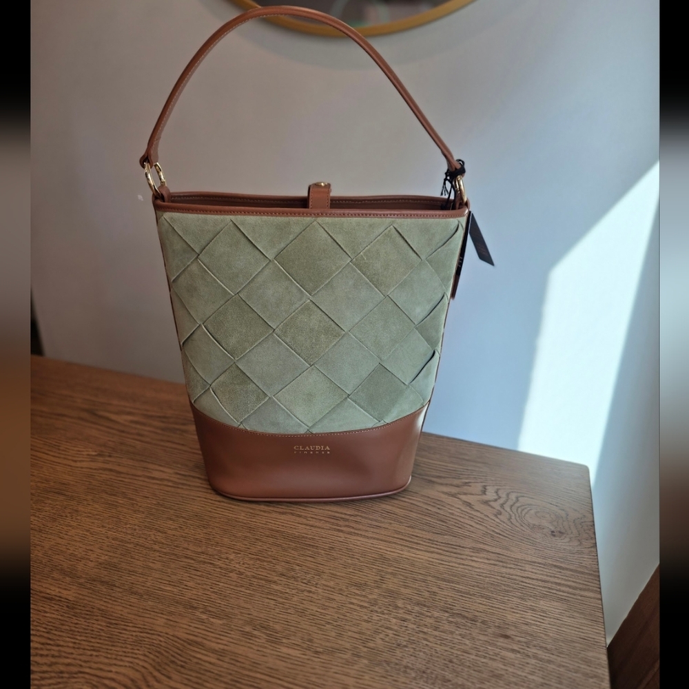 Claudia Firenze Genuine Leather Bucket Bag